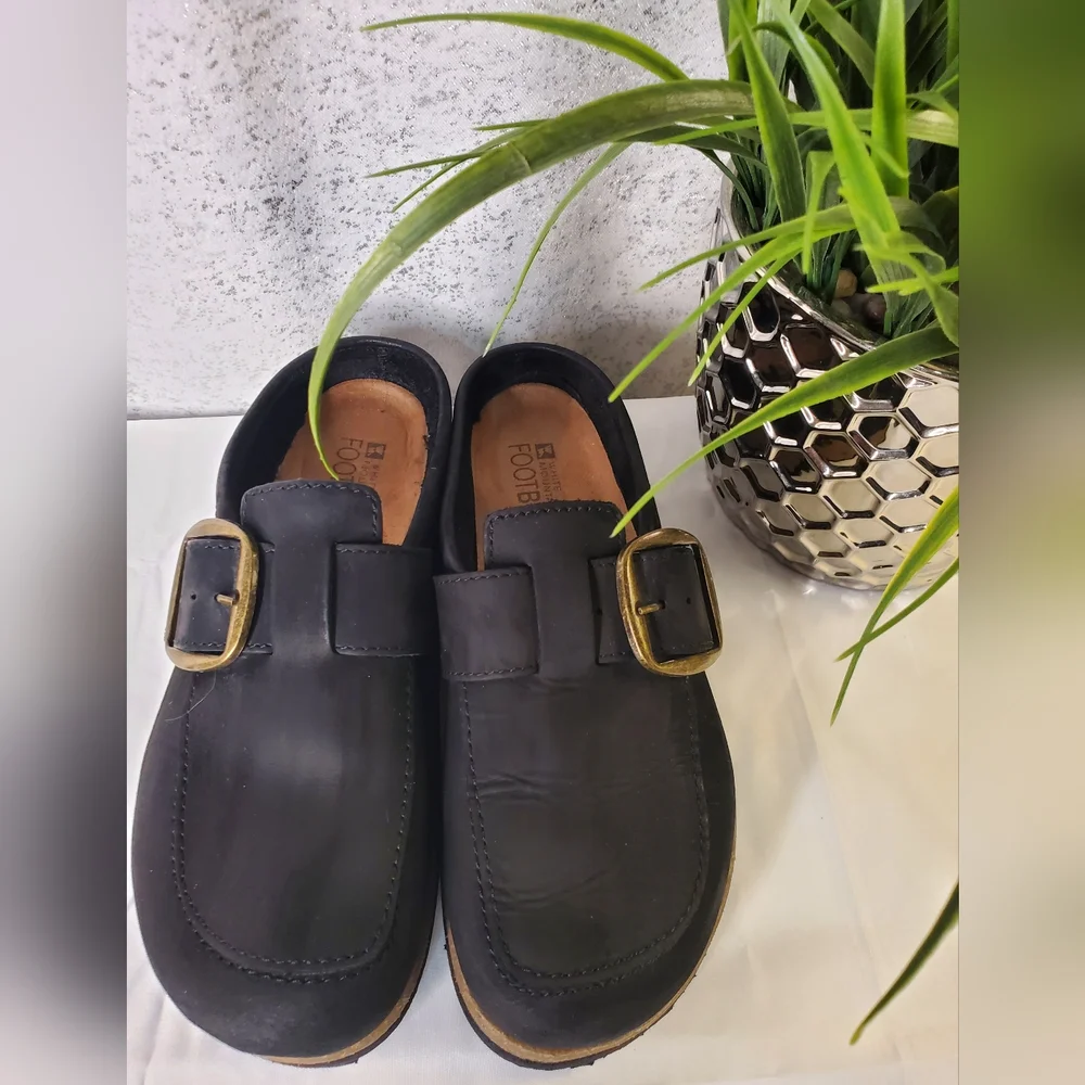 White Mountain Bueno Mule Blackless Black Suede Leather Cork Platform Sz 7-8.5 - Picture 12 of 16